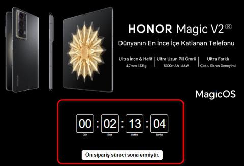 Honor Magic V2 [ANAKONU] enince katlanabilir telefon Türkiye önkayıta 4bin+sepet 4bin+8bin takasdest