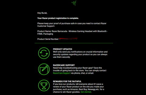 Razer 7.1 aktivasyon kodu sorunu