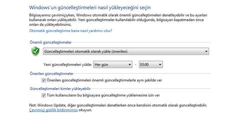 Windows 7 update yapmıyor