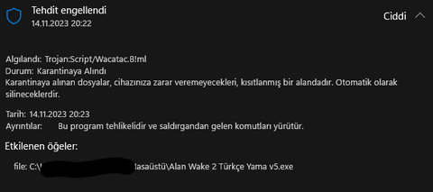 Alan Wake 2 Türkçe Yama (Düzenlenmiş Makine Çevirisi)