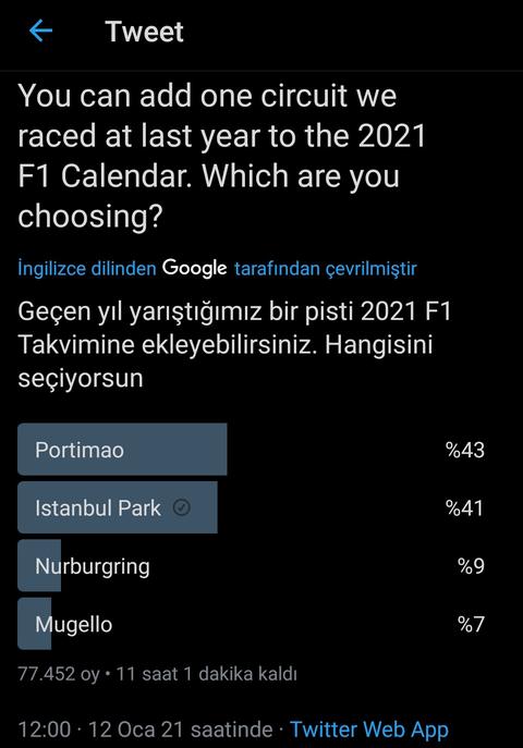 F1 İstanbul Park'in yer aldığı ankete katılın 🇹🇷