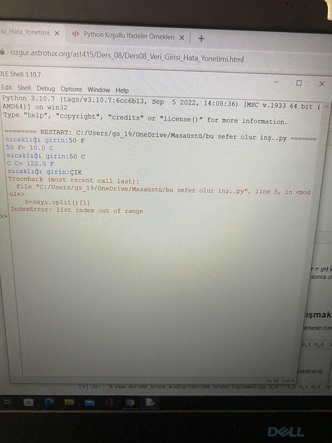 Phyton neyi yanlış yapıyorum?