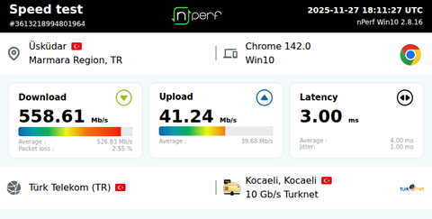TÜRK TELEKOM 500-1000 MBPS İNTERNET KULLANICI DENEYİMLERİ (SPEEDTEST-FAST)