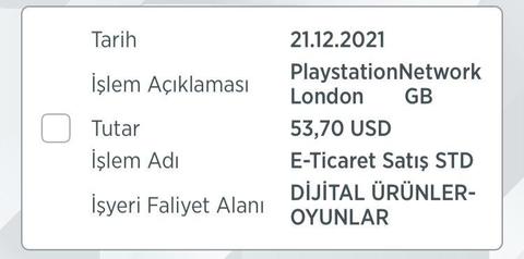 Ps store kartımdan Dolar olarak çekti