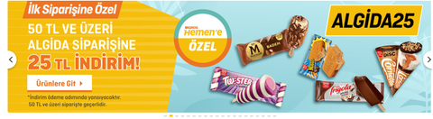 Migros Hemen'de Algida/Magnum indirimleri