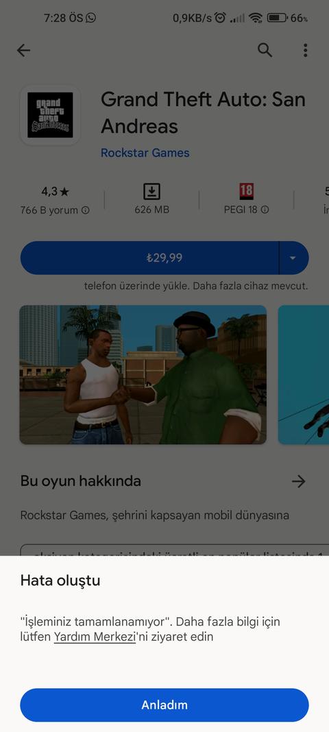 Google Play Ödeme Sorunu