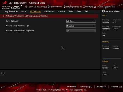 5800x3d ve Zen3 Curve Optimizer - ComboV2PI 1.2.0.B Bios