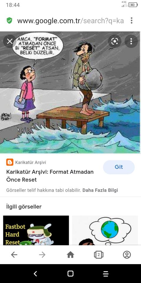 Format atmadan önce biraz bekleyip sonra reset atin