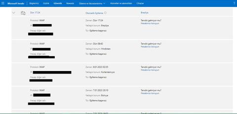 Outlook'a sürekli giriş denemeleri