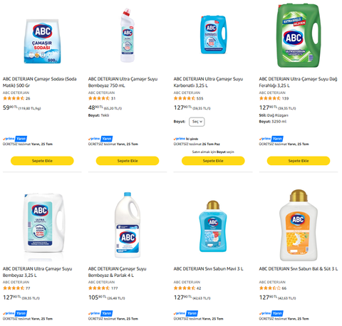 Amazon TEMEL TÜKETİM & GIDA & TEMİZLİK ve KOZMETİK ÜRÜNLERİ FIRSATLARI