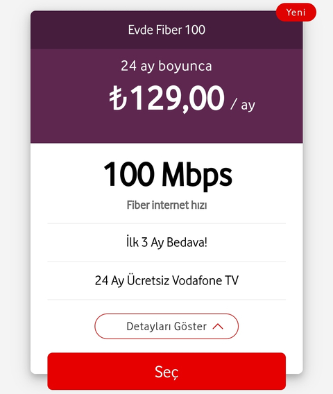 VODAFONE FİBER İLK FATURA HEDİYE + RESMİ SİTEDEN UCUZ FİYATLAR