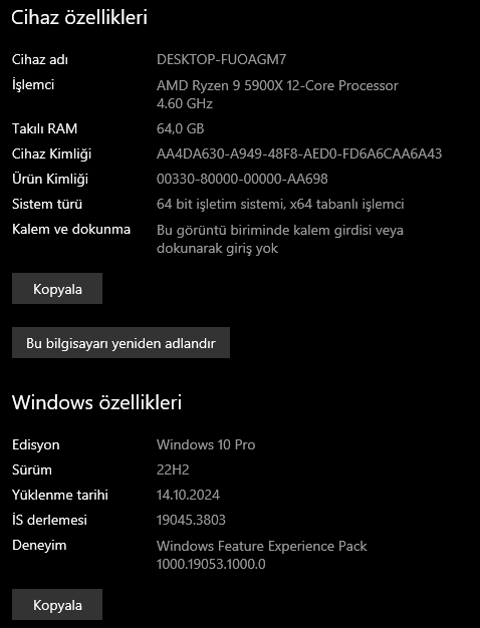 ACİL YARDIM ÜST DÜZEY BİLGİSAYARIM KAFAYI YEDİ