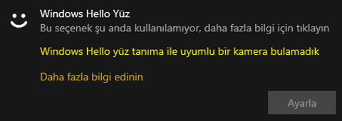 Logitech Brio Windows Hello Yüz Tanıma Kullanılamıyor