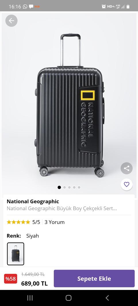 National Geographic Büyük Boy Sert Valiz 489 Lira