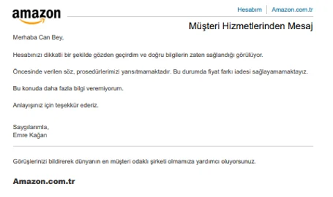 Amazon.com.tr Alenen Tüketiciyi Kandırıyor!