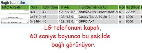 LG G4 modeme sürekli yüksek hızla bağlı