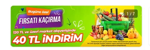 Hepsiexpress bugüne özel 120/40 indirim ve tüm içeceklerde %25 indirim