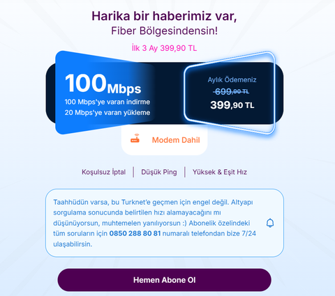 TürkNet, Türk Telekom FTTH Altyapısında 1 Gbps Profilini Resmen Aktif Etti