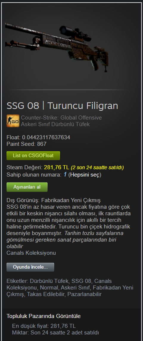 Satılık Buff Balance - CSGO itemleri %70