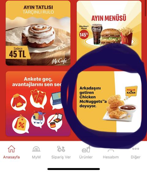 McDonalds ücretsiz Nugget kazan!
