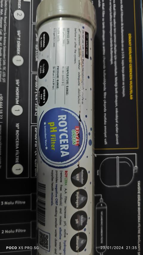 Roycera Alkali Filtre Orp,tds, ph ölçüm , inceleme test konusu