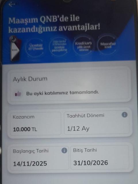 Maaşını QNB'ye Transfer Eden Kazanıyor - 10.000 TL Ödül Kasım 2025