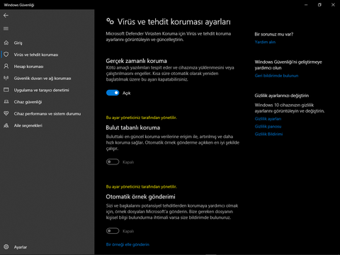 Windows Defender 'Bu ayar yöneticiniz tarafından yönetilir'