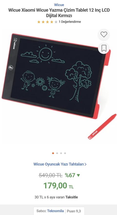 Xiaomi Wicue Panda 12" Yazı ve Çizim Tableti 180TL