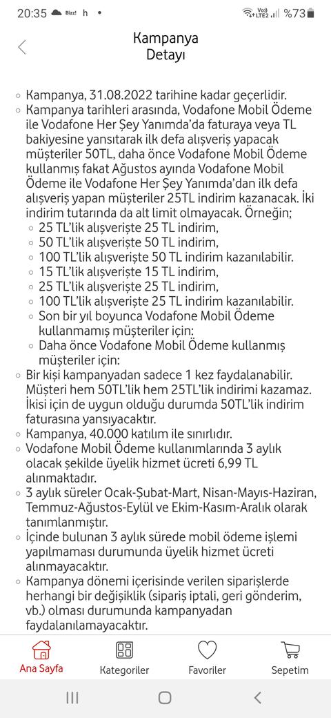 KATIL 50TL * KATIL 40TL * KATIL 20TL - Vodafone Mobil Ödeme