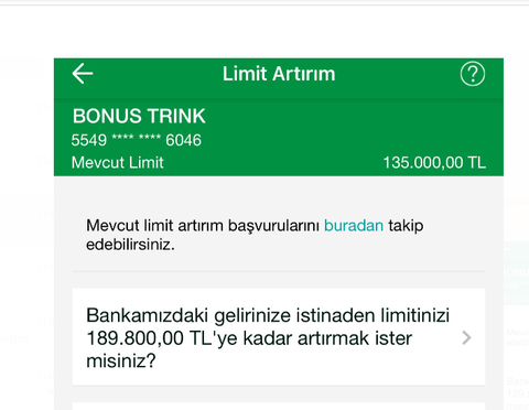 Garanti Bankası Kredi Kartı Limiti