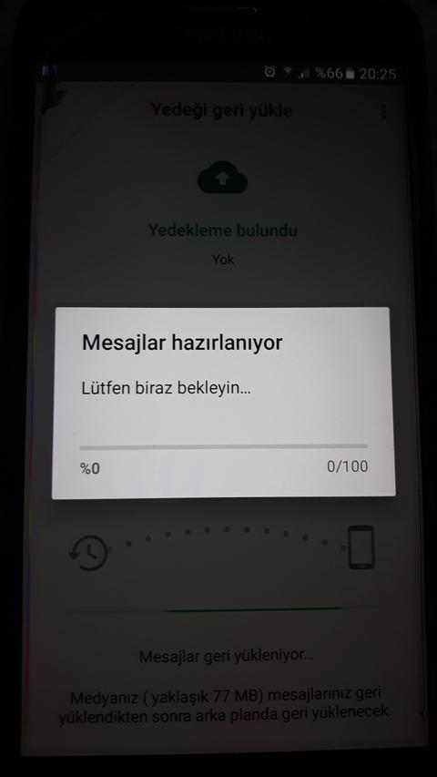 Whatsapp yedekleme bulundu ama yüklemiyor