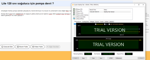 Lite 120 sıvı soğutucu için pompa devri ?