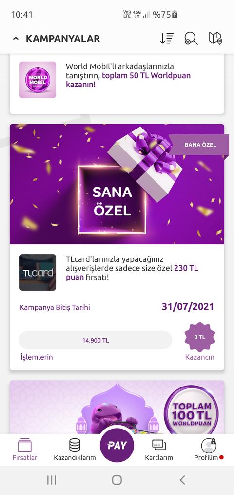 Yapı kredi tl kart kişiye özel harcama hedefi