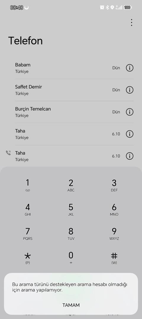 Bu arama türünü destekleyen arama hesabı olmadığı için arama yapılamıyor.