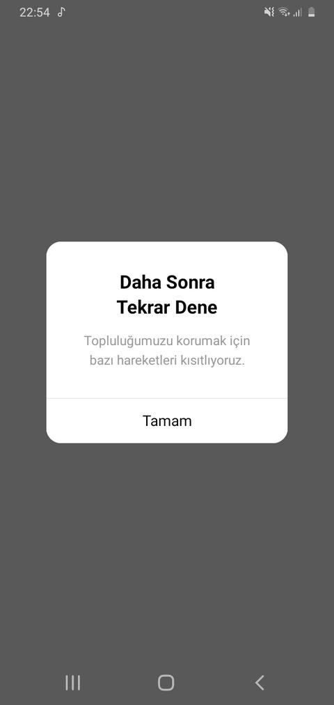 Instagram "daha sonra tekrar dene" hatası?