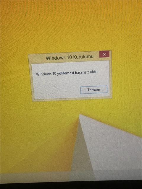 Windows 10 Kurulumu Başarısız OLDU!
