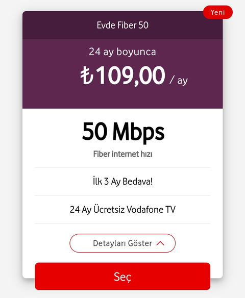 VODAFONE FİBER İLK FATURA HEDİYE + RESMİ SİTEDEN UCUZ FİYATLAR