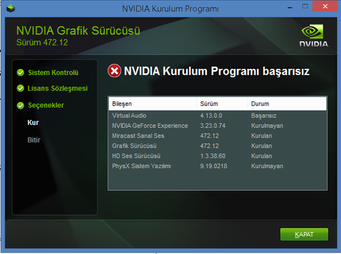 Nvidia GeForce Experience yükleme sorunu (Yardım Lütfen!)