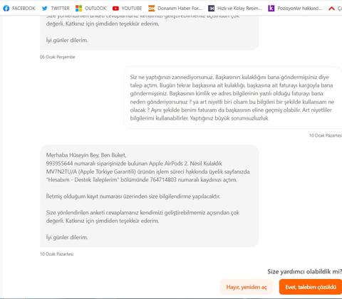 HEPSİBURADA VE KVK SERVİS AİRPODS REZİLLİĞİ