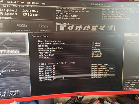 MSI anakat M.2 SSD mi görmüyor