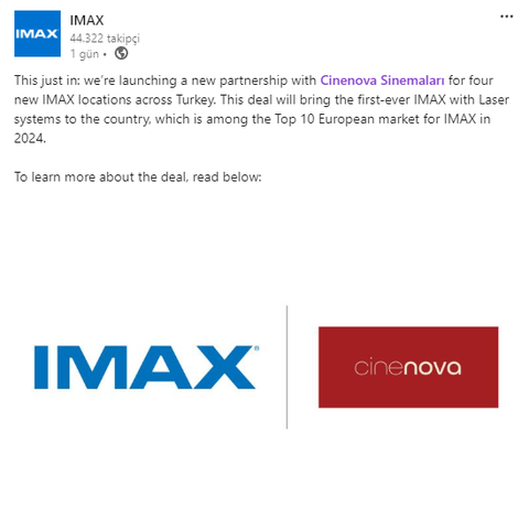 IMAX LASER SALONLARI YAKINDA TÜRKİYE DE AÇILIYOR