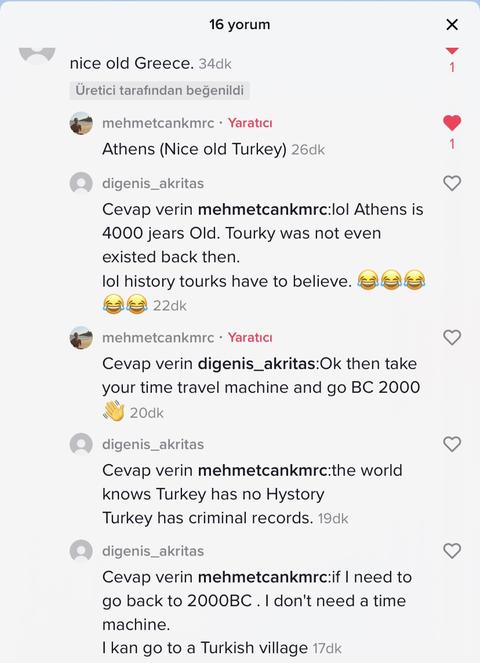 Irkçı Yunan TikToker’ın Türkiye yorumu