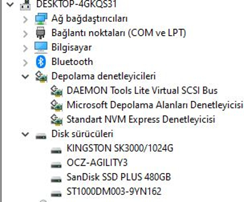 M2 ssd bios ve aygıt yöneticisinde gözüküyor ama disk yöneticisinde gözükmüyor