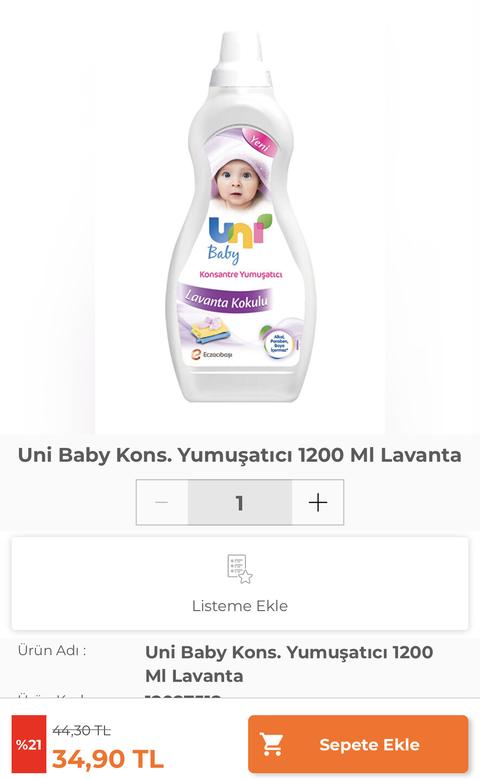 Uni Baby Yumuşatıcı 1,2lt. - 35TL (Özdilek)