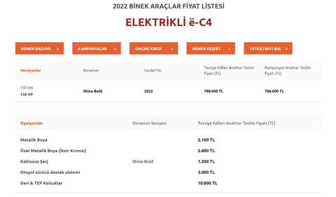 Elektrikli C-4 Lansmana Özel Fiyat 786.000