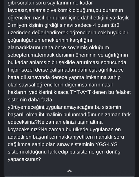 FELAKET TYT AYT SİSTEMİ DERHAL KALDIRILMALI,YGS-LYS SİSTEMİNE GERİ DÖNÜLMELİDİR.