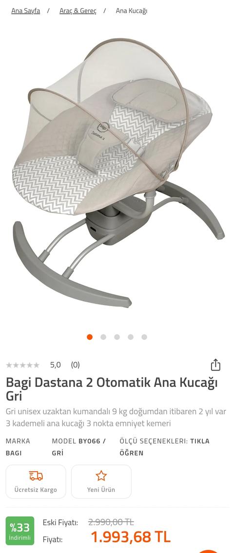 Bagi Dastana 2 Otomatik Ana Kucağı