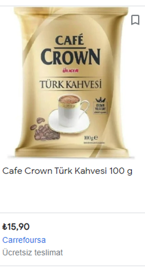 Ülker Cafe Crown Türk Kahvesi 15,90 TL Carrefour