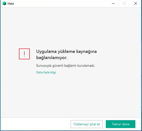 Kaspersky total 2020 yükleyemiyorum!