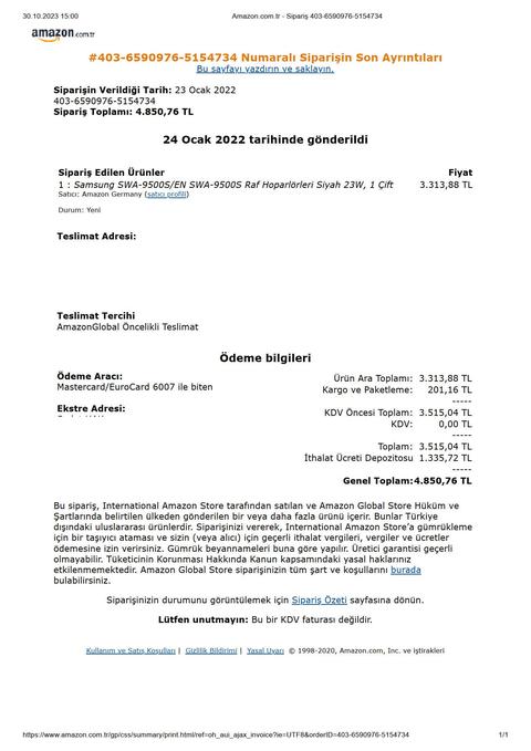 Samsung swa-9500s stok problemi.